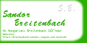 sandor breitenbach business card